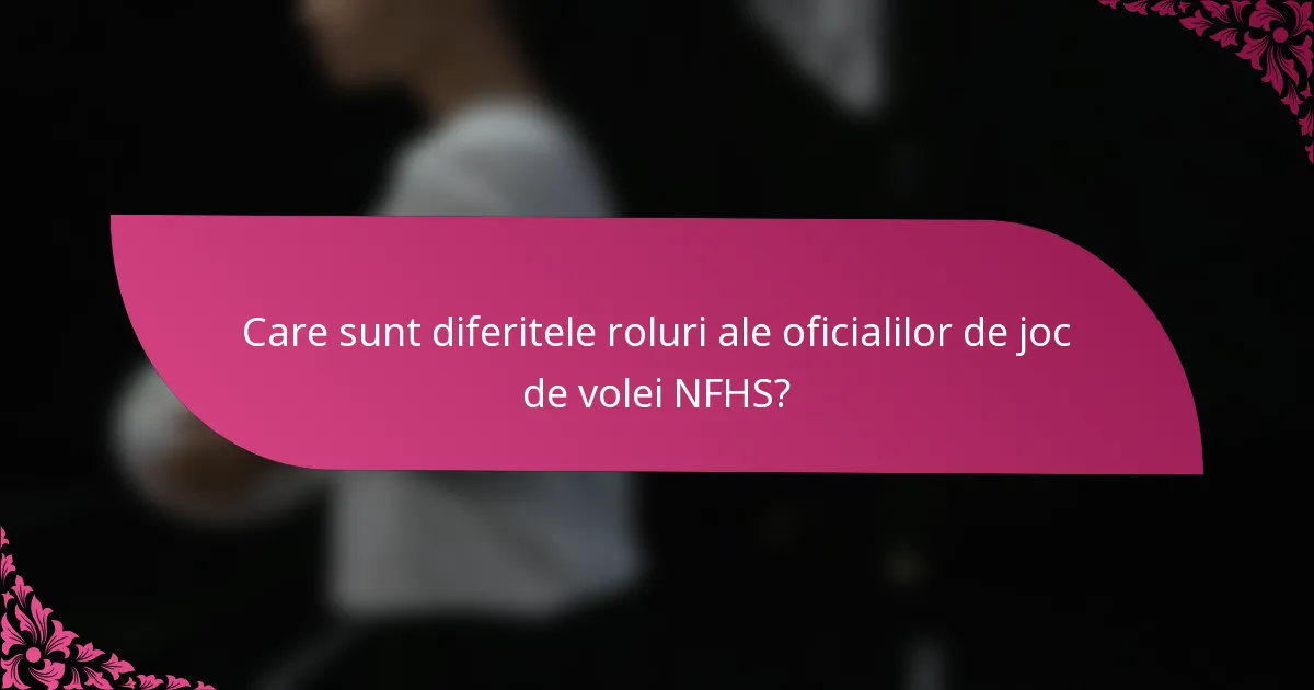 Care sunt diferitele roluri ale oficialilor de joc de volei NFHS?